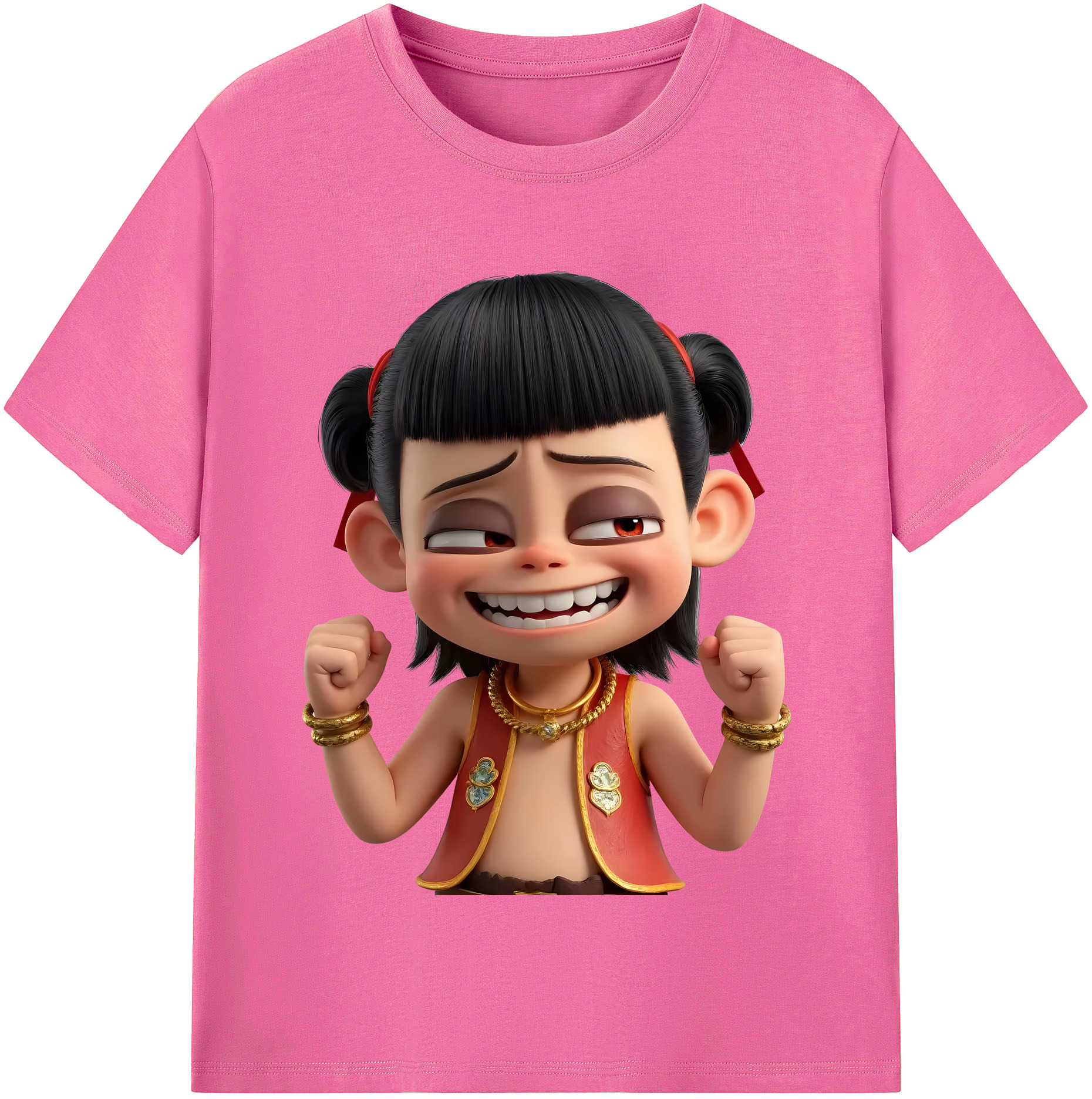 （画像用） Ne Zha 2 ナタ 魔童の大暴れ レディースカジュアルプリントTシャツ（綿100％）